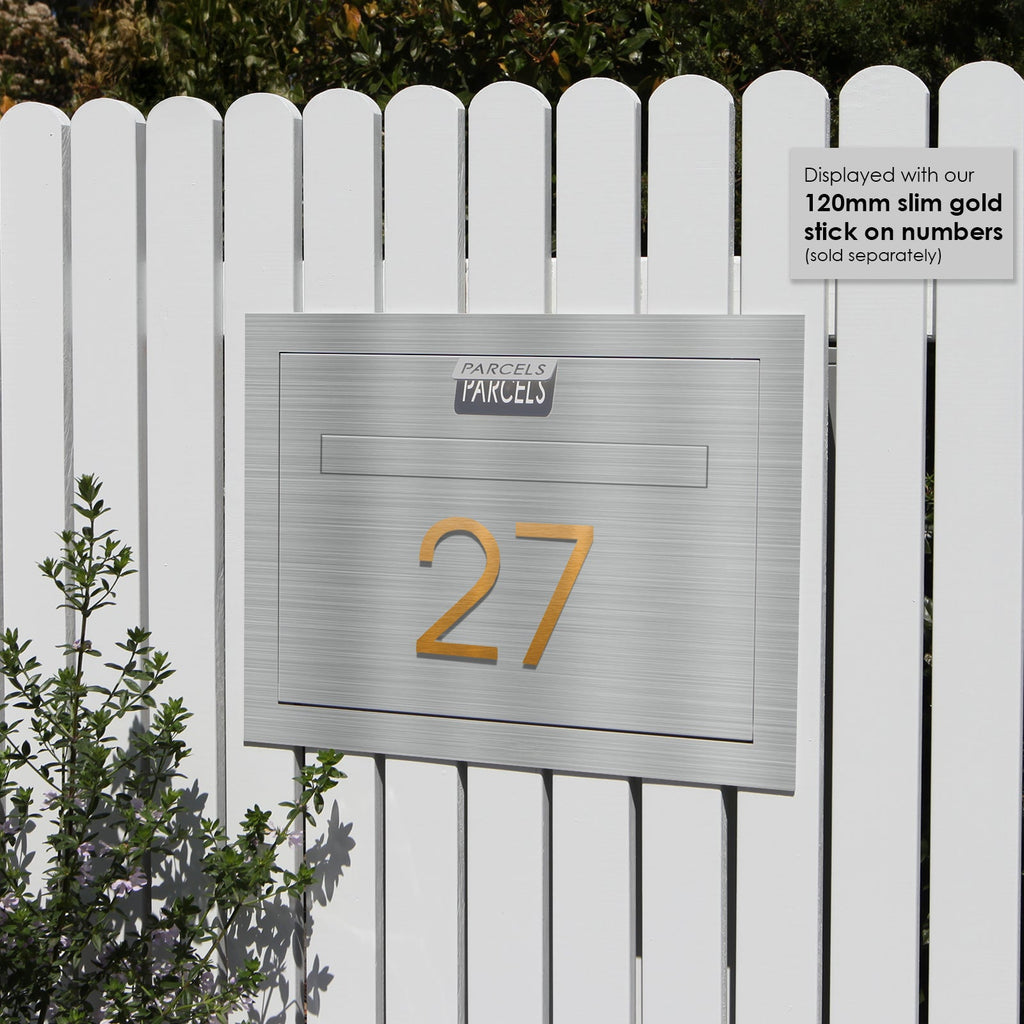 Geneva Large Parcel Fence/Brick Letterbox - Stainless Steel