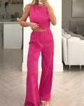 Fashion Classic Texture Solid Color Two-piece Set