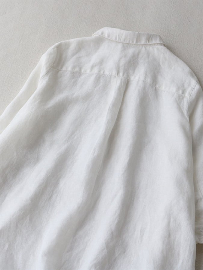Literary And Retro Cotton Linen Shirt Dress