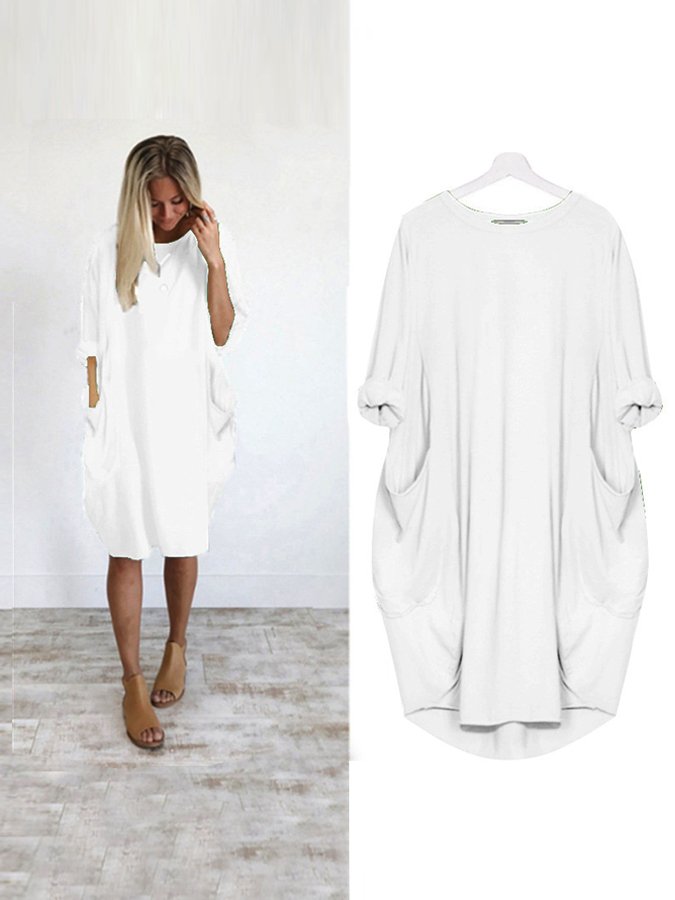Women's Casual Solid O-Outline Dress