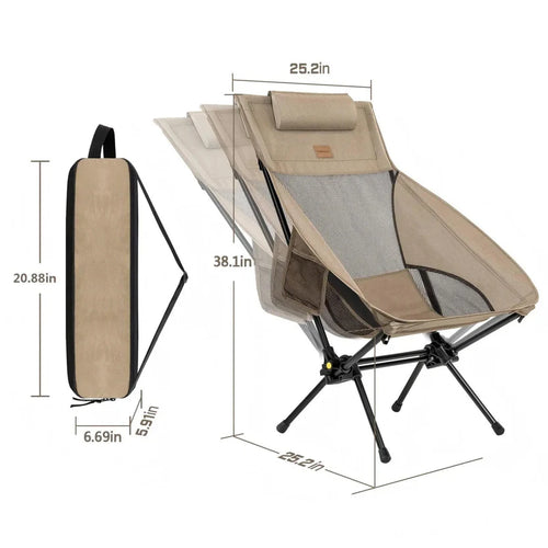 Clearance Sale: 50% Off – Portable, foldable camping chair, ideal for camping, hiking, backyard relaxation, fishing, and more. Supports up to 250 pounds and comes with a storage bag.