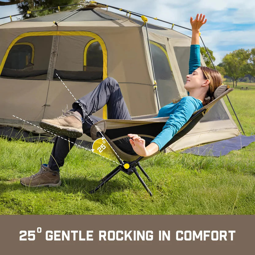 Clearance Sale: 50% Off – Portable, foldable camping chair, ideal for camping, hiking, backyard relaxation, fishing, and more. Supports up to 250 pounds and comes with a storage bag.