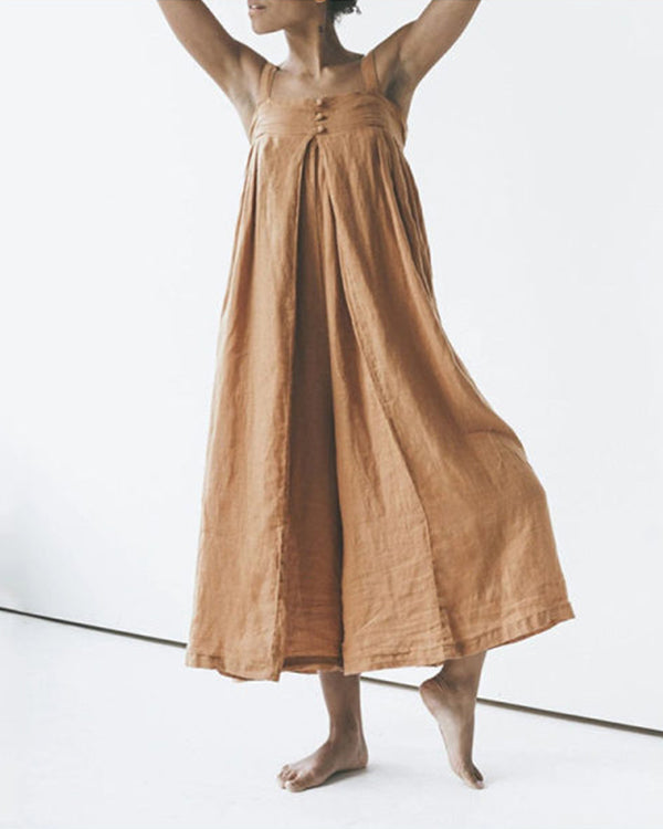 Casual Linen Loose Jumpsuit