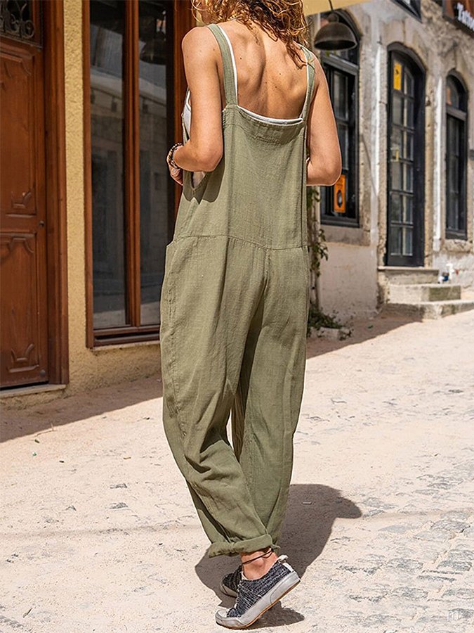 Women's Casual Solid Color Jumpsuit