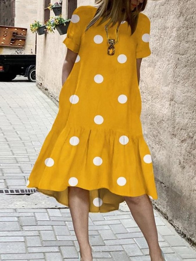 women's loose polka dot dress