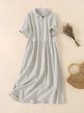 Cotton Linen Thin Age Reducing Doll Collar Dress